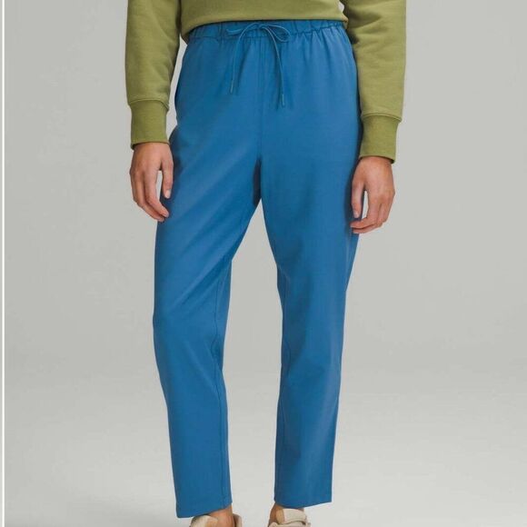 Lululemon Stretch High Rise Pant 7/8 Length Size 4 Soft Denim Blue Drawstring - Picture 1 of 11